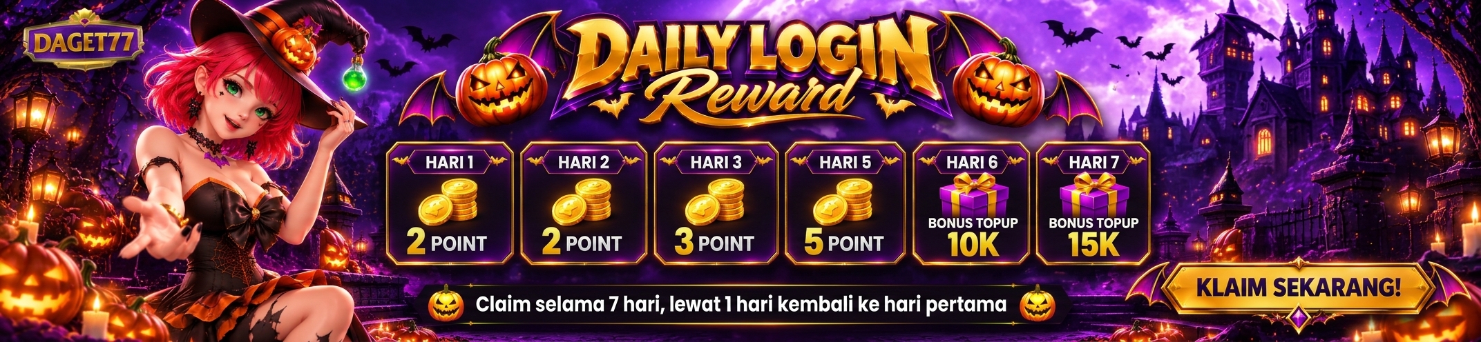 DAILY LOGIN REWARD KHUSUS MEMBER VIP