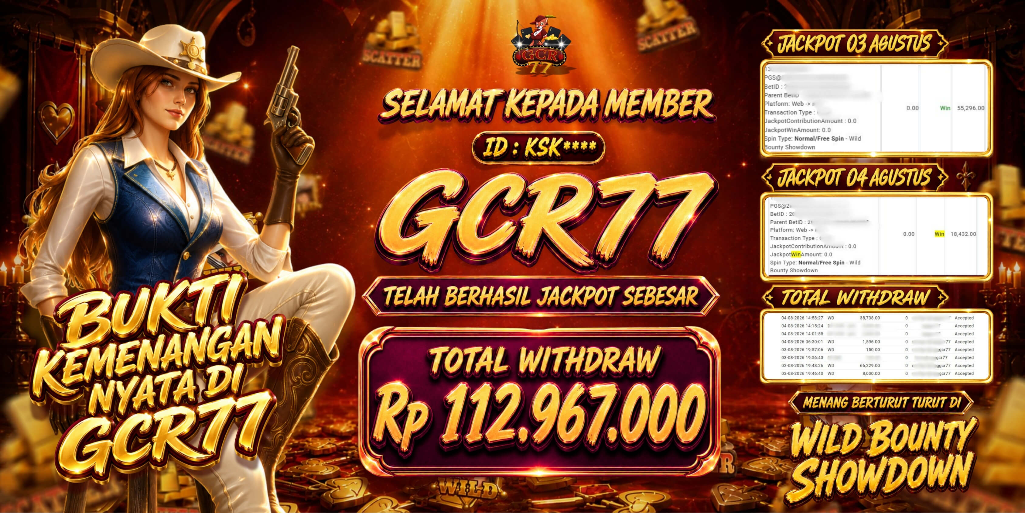 JACKPOT GCR77 AGUSTUS
